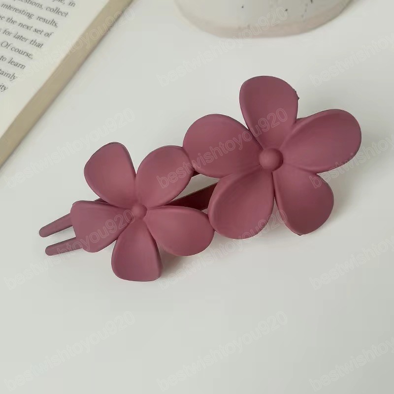 Fashion Butterfly Flower Plastic Hair Clip for Women Girl Crystal Rhinestones Duckbill Clip Solid Color Hairpin Hair Accessories