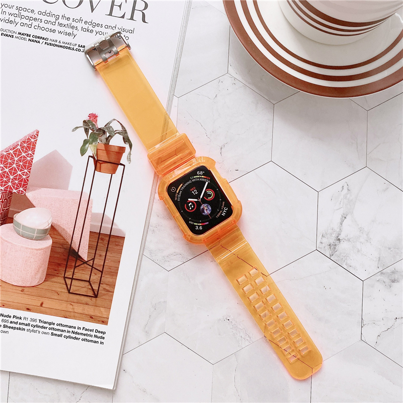 Cinturino trasparente + custodia Apple Watch Series 8 7 6 SE 5 4 49mm 45mm 44mm 42mm 41mm Cover cinturino Soprt trasparente iWatch Series 6 5 4 3 2 1