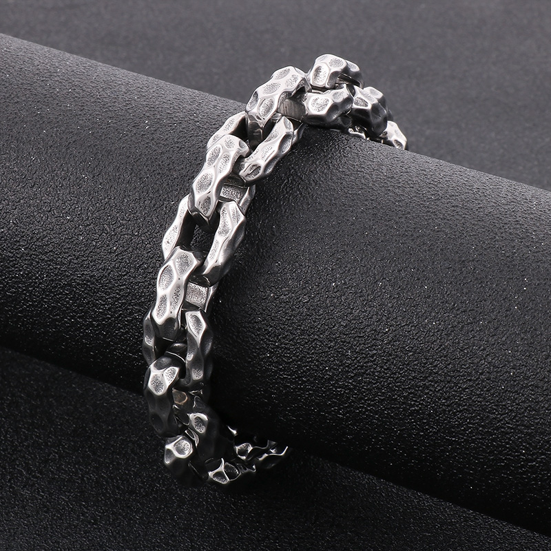 Vintage Prata Aço Inoxidável Biker Link Corrente Pulseira Pulseira Para Homens Meninos Moda Jóias Legal Para Presentes Do Marido 13mm 9 polegadas 104g Peso