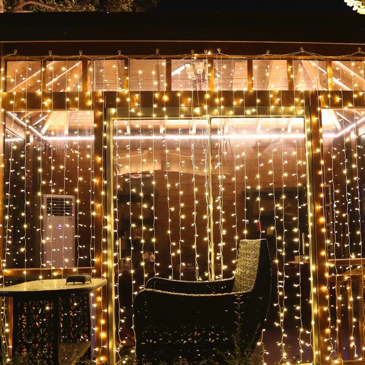 String Solar Light Outdoor, Decoraggio dell'albero di Natale 100 LED 12m Fairy Light 8 Modalità patio da giardino esterno Decorazione di gazebo natalizi