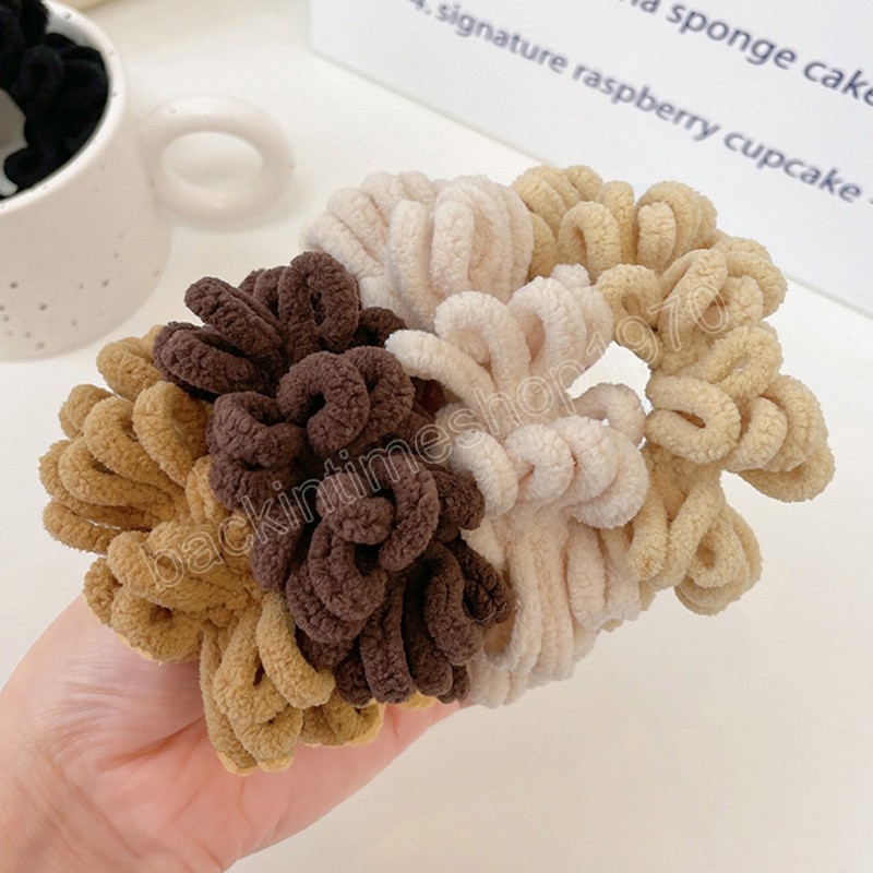 Frauen Einfarbig Handtuch Scrunchie Gummibänder Pferdeschwanz Halter Elastische Haar Bands Korea Haar Krawatten Mode Haar Zubehör