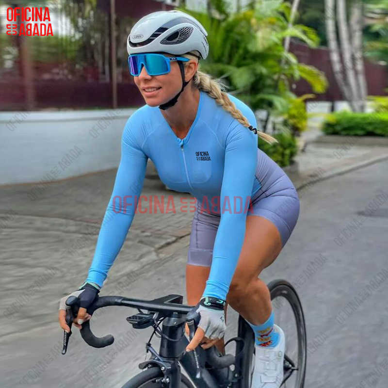 Vêtements de cyclisme Ensembles ODA Femmes Costume De Sport Femme Petit Singe Équipement De Cyclisme Combinaison D'été À Manches Longues Respirant Solaire Triathlon CombinaisonHKD230625