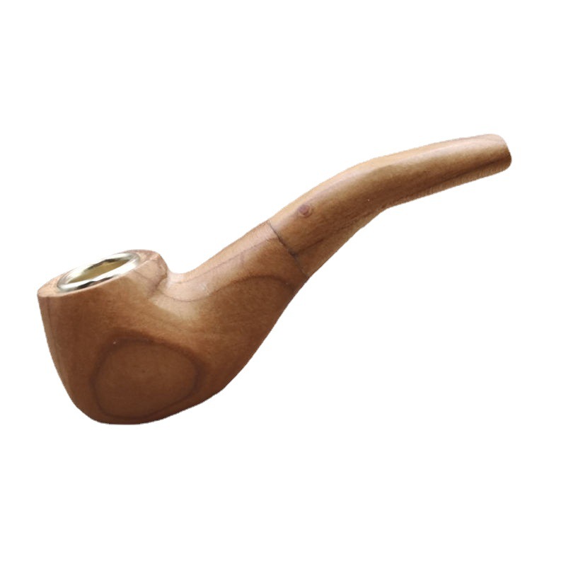 Smoking Pipes Mini old-fashioned log dry pipe, solid wood portable men's traditional pipe