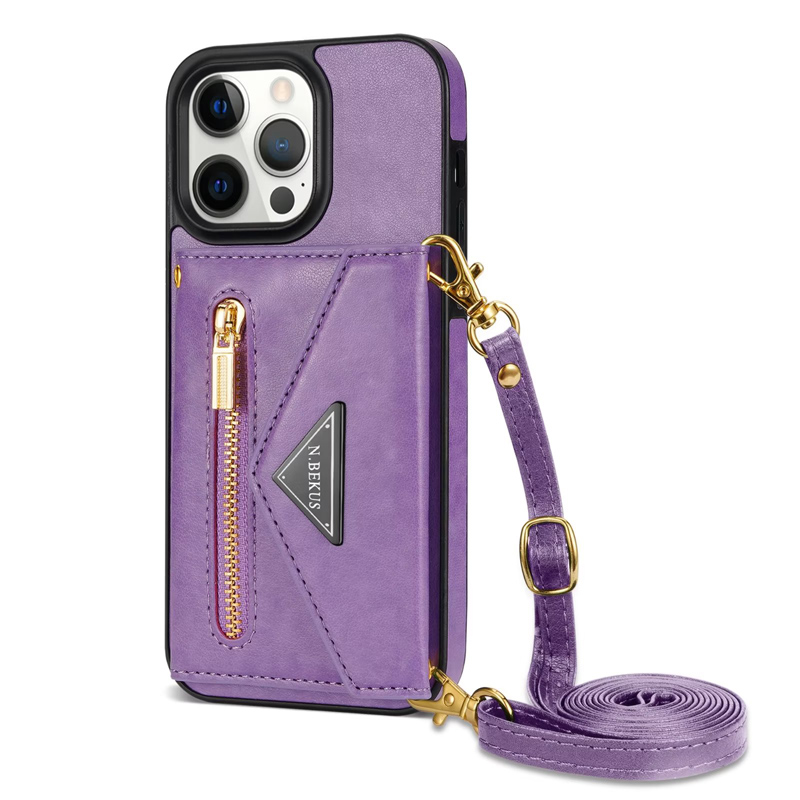 Custodia cellulare in pelle PU con cinturino a tracolla in TPU iPhone 14 3 12 11 Pro XS Max XR X 7 8 Plus con cinturino