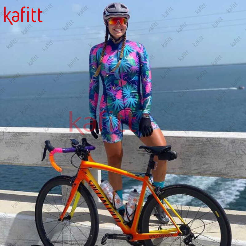 Cycling clothes Sets kafitt cycling women's new cycling clothing sweatshirts women's triathlon cycling clothing long-sleeved bodysuitHKD230625