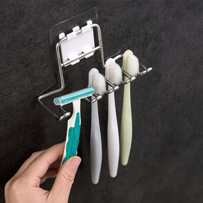 2024 Стенная настенная зубная щетка для нержавеющей стали держатель зубной промежутки зубной пасты Организаторы для ванной комнаты