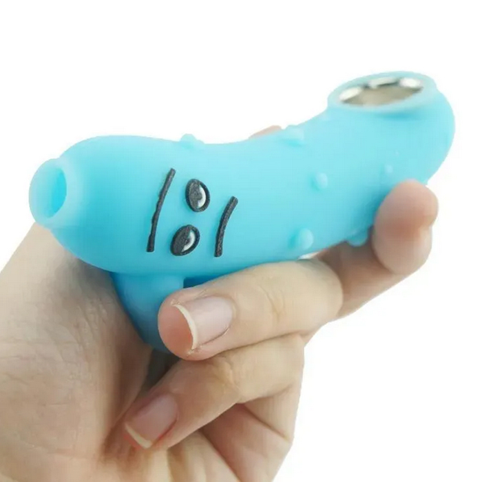 Accessoires de fumer mignons de banane de pipe de silicone de catégorie comestible avec le bol en métal 4.3inch pour fumer le tabac d'herbe sèche