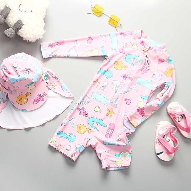 Dziewczęce stroje kąpielowe Summer Beach Baby Szybkie dziewczynka UPF50 UV Ochrona Niemowlęta Kącik Bathing Suit One Piece Children Wear L230625