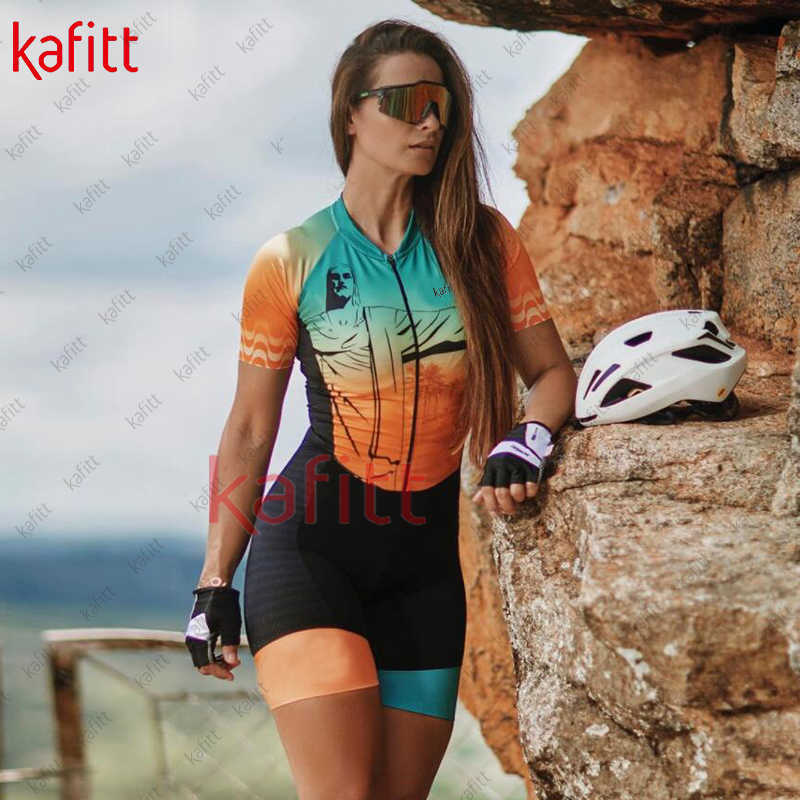 Cykelkläder sätter kafitt kvinnors cykelkläder sommaren UV resistent stretch snabba torra mountainbike kläder en bit övergripande skjorta jumpsuithkd230625