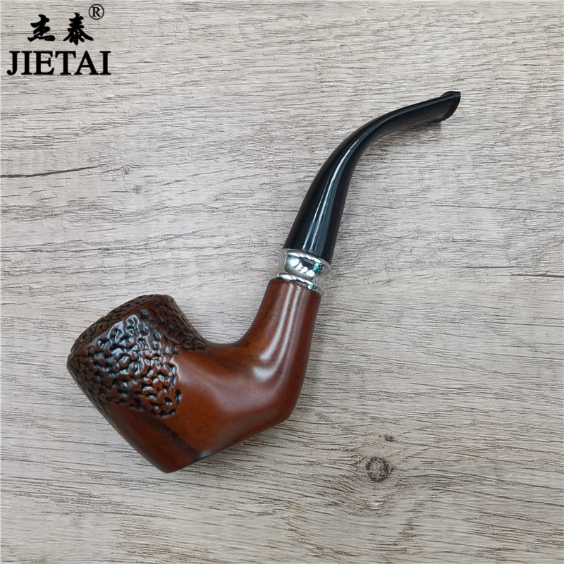 Smoking Pipes Old style flat bottomed resin pipe, circulating filtration, detachable cleaning, cigarette bag, pot