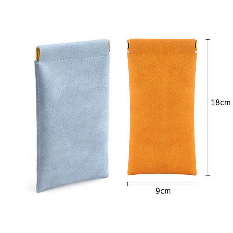 New Soft Leather Reading Glasses Bag Case Waterproof Solid Sun Glasses Pouch Simple Eyewear Storage Bags Eyewear Accessories