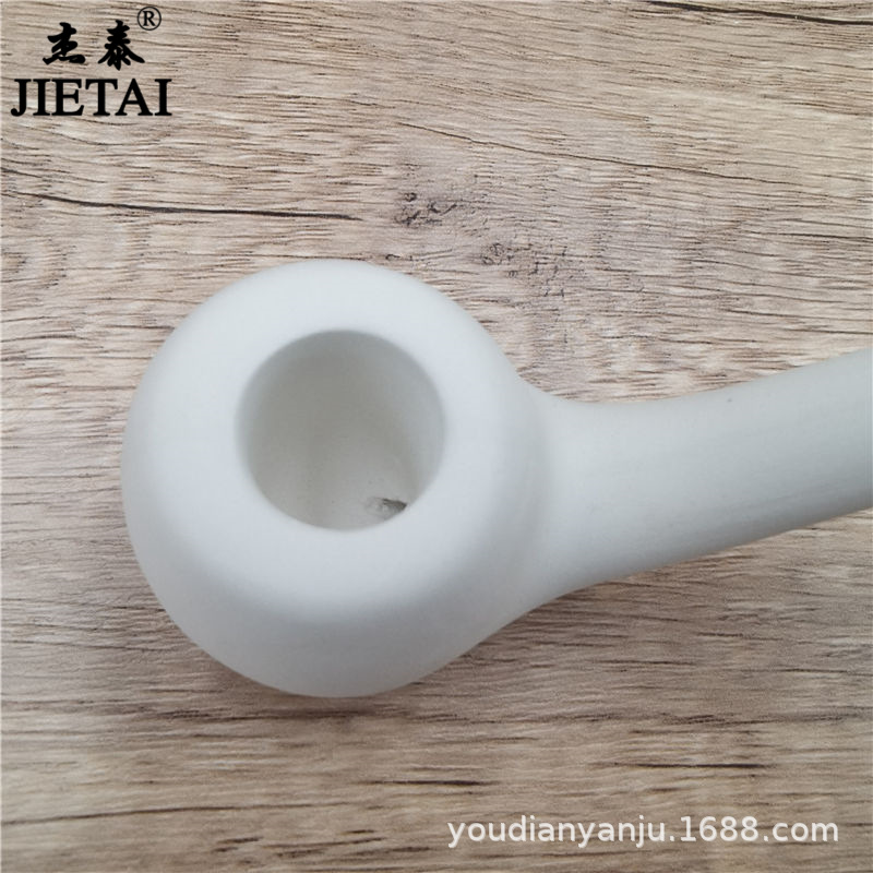 Smoking Pipes New Simple and Pure White Ceramic Dry Tobacco Pipe, Pottery Clay, Old Style Dry Tobacco Bag for Men