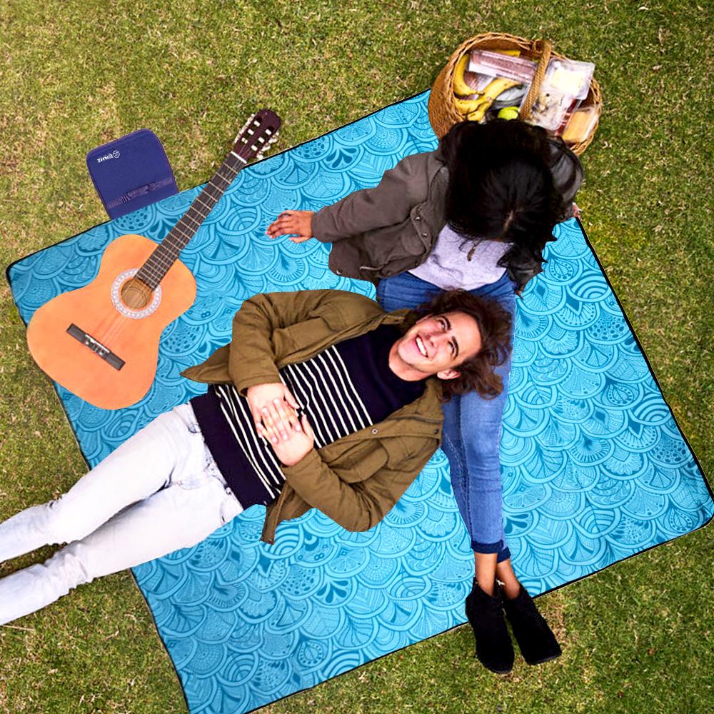 Mat 200 cm * 200 cm extra grote picknickdeken bloemen buiten picknick strandmat opvouwbare dikke campingmat tentgrondmat trekking