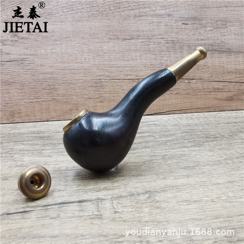 Rökande rör personligt svart sandelträ dubbel syftet med fast trärör traditionella mäns bärbara filter rörfilter