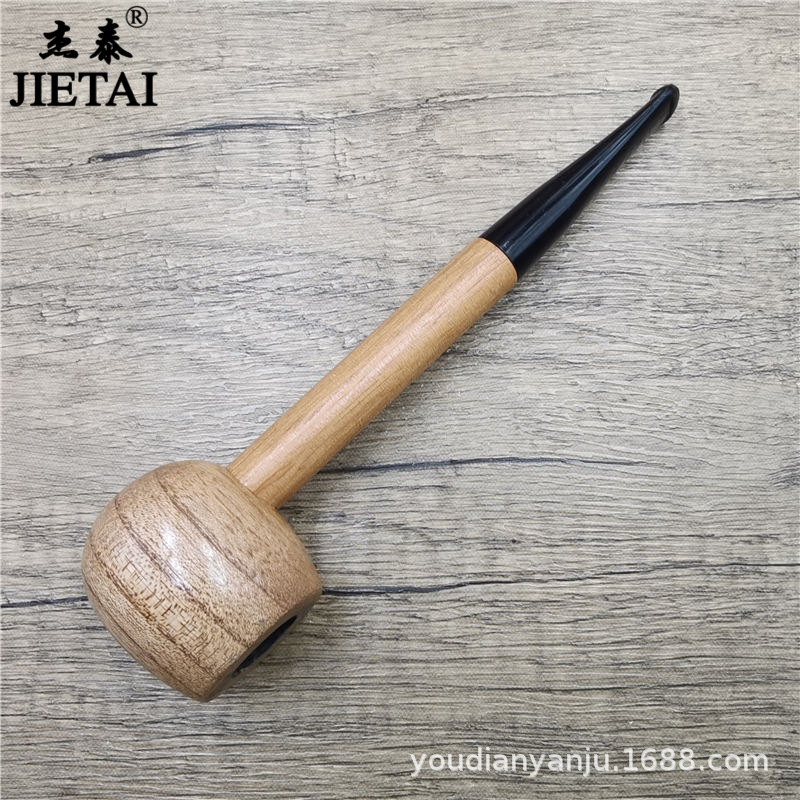 Smoking Pipes Detachable filter element, solid wood round bottom dry tobacco rod, wooden tobacco bag pot