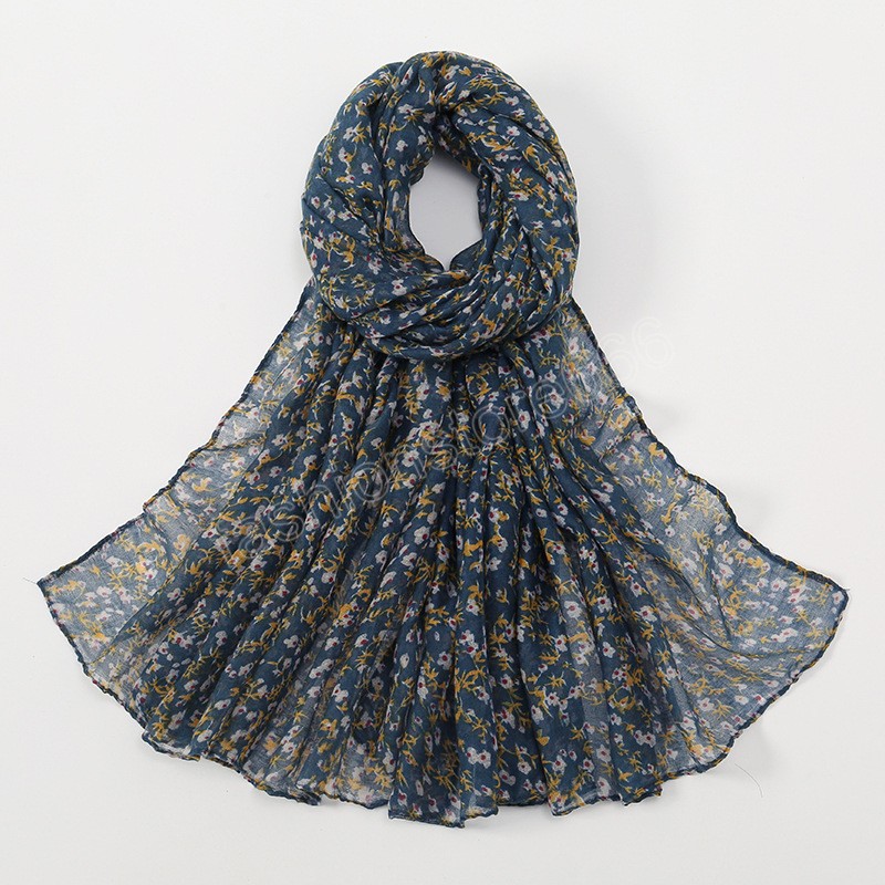 2023 Otoño Invierno mujer bufanda de viscosa encantadora gasa Floral fina Hijab chales y envolturas Foulard Echarpe musulmán Sjaal 180*90Cm