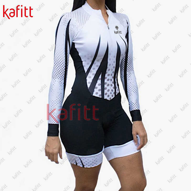 Ensembles de vêtements de cyclisme Kafitt Cycling Wear Ensemble de sweat-shirt pour femmes Uniforme d'équipe de cyclisme sur route 3D Imprimé Singe Combinaison à manches courtesHKD230625