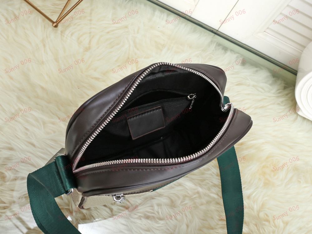 Striped Shoulder Bag Commuting Briefcase Women's Retro Postman Bag File Package Designer Zipper Pocket Luxury Business Small Square Backpack