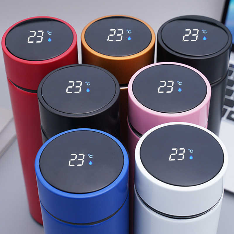 500ml Stainless Steel Intelligent Thermos Bottle Temperature Display Smart Water Bottle Vacuum Flasks Insulation Cup Bottle