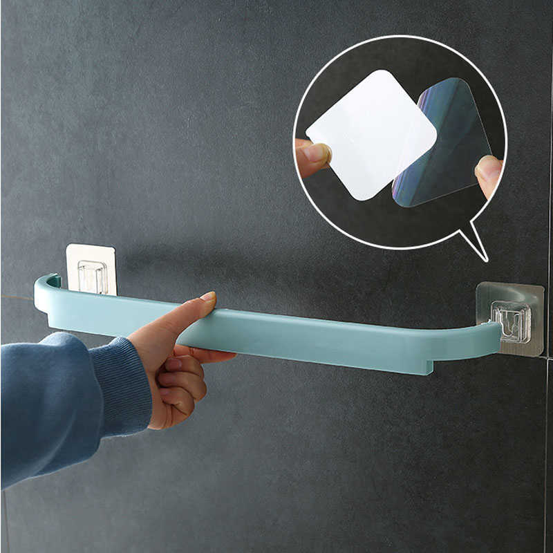 Nuevo toallero adhesivo, toallero de baño, estante de barra, colgador de toallas montado en la pared, soporte de ventosa para inodoro, organizador de baño y cocina