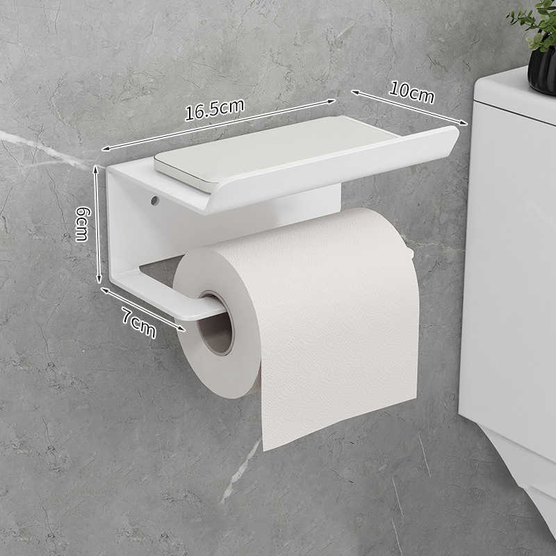 Nouveau porte-rouleau de papier toilette auto-adhésif support de téléphone portable antidérapant cadre en acier support de stockage de tissus salle de bain accessoires de stockage