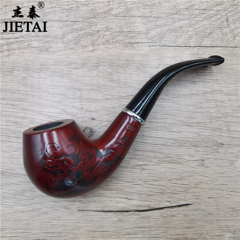 Smoking PipesHot selling carved solid wood pipe for foreign trade, curved tobacco bag pot