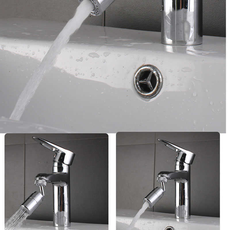 Neue Universal 720 Grad Wasserhahn Kopf Wasserhahn Belüfter 720D Rotation Spritzwassergeschützt Schwenk Wasser Sparende Wasserhahn Für Badezimmer