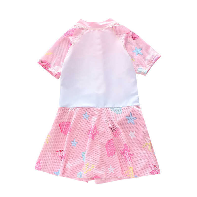 HappyFlute Enfants Jupe Une Pièce À Manches Courtes Sirène Sport Net Maillot De Bain Princesse Maillot De Bain Bébé Filles Porter Un Tissu De Natation L230625