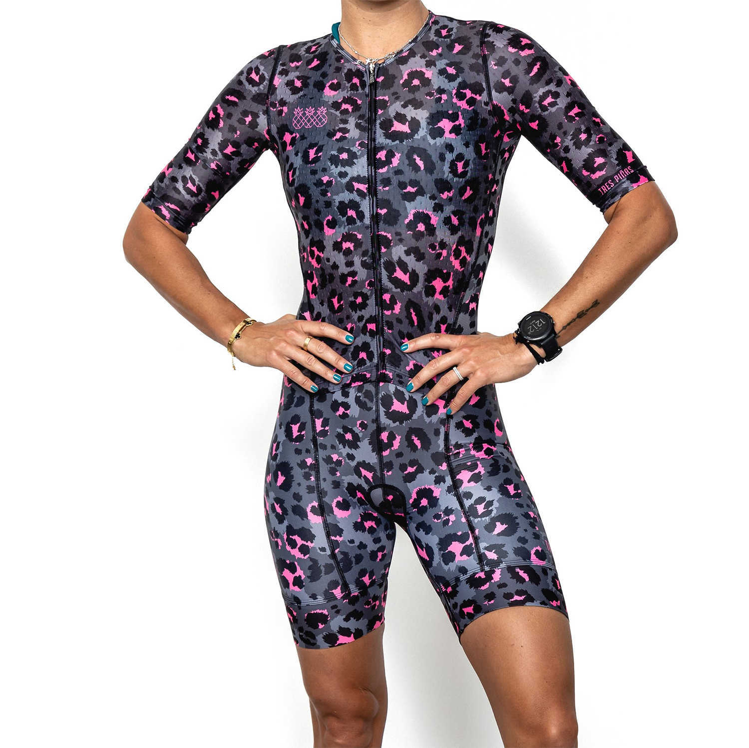 Cycling clothes Sets Trespinas Cycling clothes Triathlon Women Bike Jumpsuit Set Clothing Bicycle Shorts Skinsuit Short Sleeve Set Gel PadHKD230625