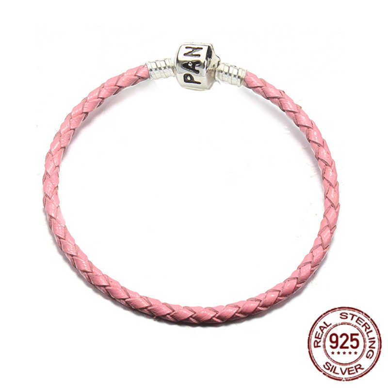 Charm Bracelets Hot selling 925 sterling silver lucky red woven leather rope is fit original Pandora DIY boutique beads charm jewelryHKD2306925