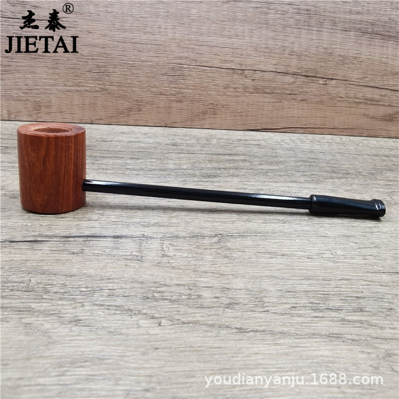 Pipa da fumo Mini pipa in legno da uomo portatile, borsa tabacco secco, pentola