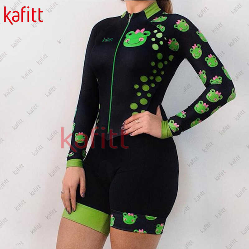 Ensembles de vêtements de cyclisme Kafitt Cycling Wear Ensemble de sweat-shirt pour femmes Uniforme d'équipe de cyclisme sur route 3D Imprimé Singe Combinaison à manches courtesHKD230625