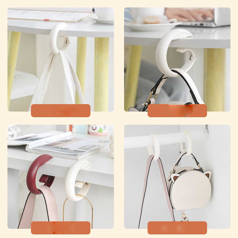 Portable ABS Bag Hook For Hanging Table Purse Bag Hooks Wall Hanger Holder Handbag Hanger Desk Sido Holder Home Storage Tool