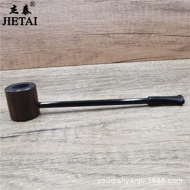 Smoking Pipes Mini wooden straight stem black sandalwood pipe portable men's small pipe