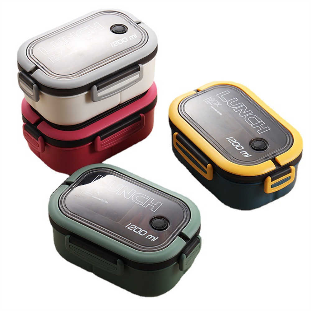Portable Double-layer Lunch Box Kids Compartments Bento Lunchbox Children School Outdoor Camping Picnic Food Container 1200ml