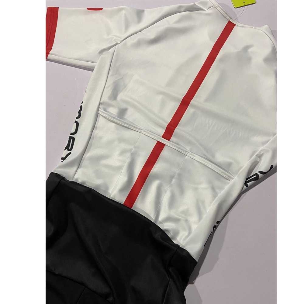 Fietskleding Sets Taymory pro triatlon Racepak Afstandsjumpsuit voor heren Custom Trisuit LD AEROSKIN WIT fiets-/hardloop-/zwemkleding KitHKD230625