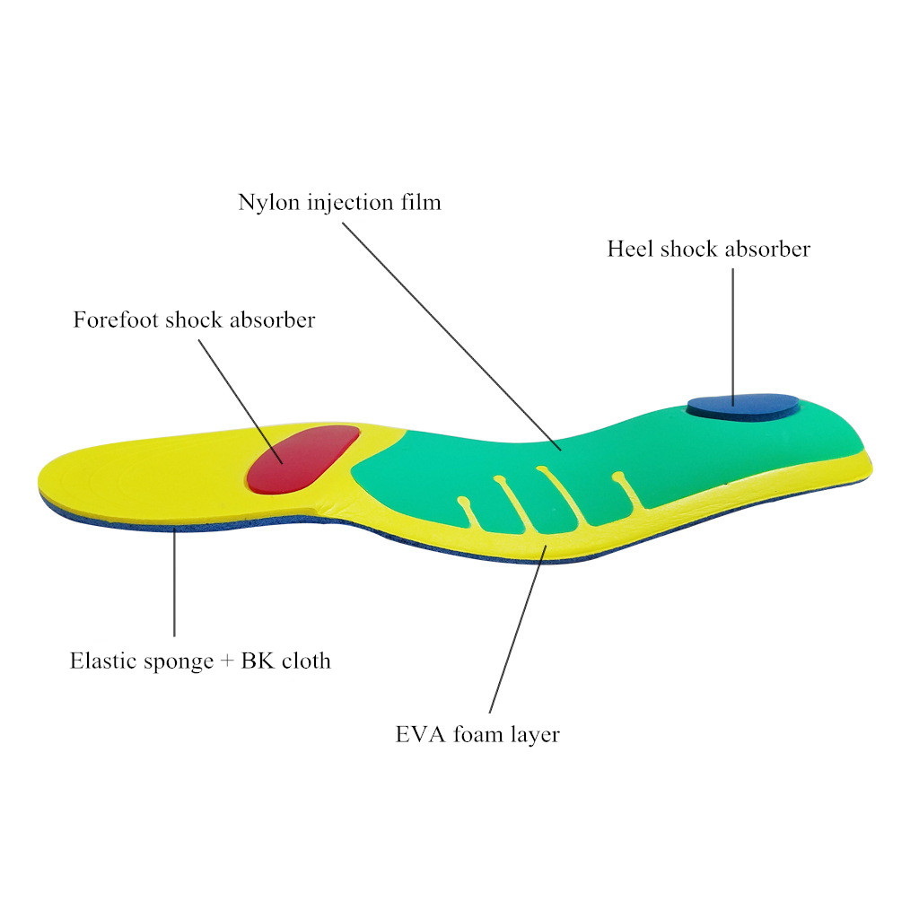 Eva Orthopedic Insoles Flat Foot Arch Support Anti-skid Breatbale Sweat Shock-absorbing Sports Shoes Insoles Inserts Cushion Pad