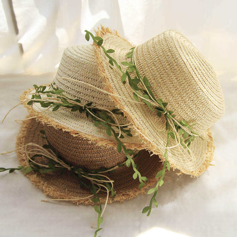 Breda brimhattar 2023 Nya sommarhattar för kvinnor Baby Chapeu Panama Beach Sun Straw Hat Gorro Sol Zon Hoeden Sombrero de Paja Cap Paille KidSun Block HKD230625