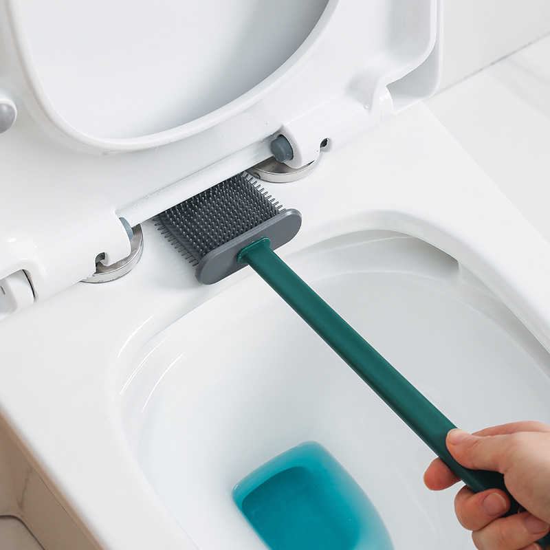 Spazzola toilette bagno senza canottiere mortale silicone silicone tpr spazzola tpr testa di perdita di perdita di perdita con accessori moderni wc moderni