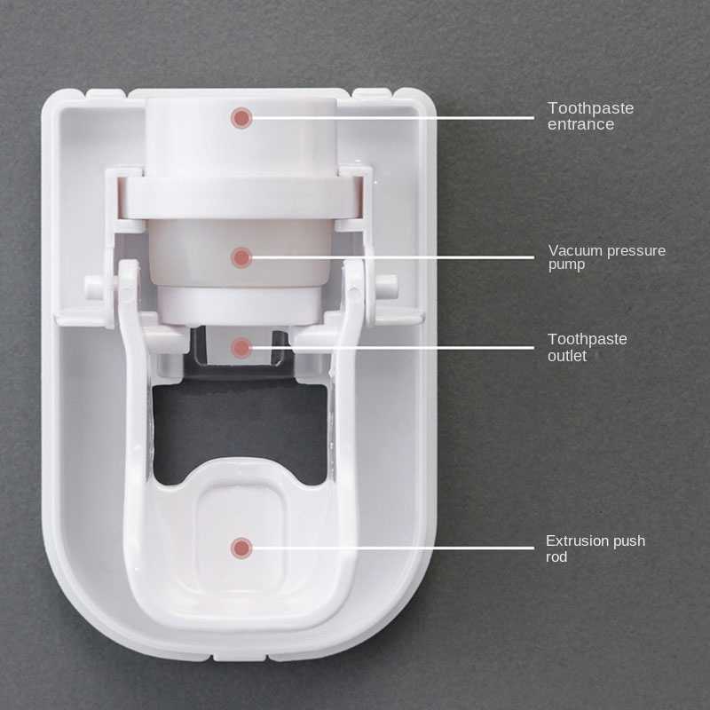 Automatischer Zahnpasta-Spender Badezimmer Badezimmer Selbstklebend staubfeste Zahnbürstenhalter Rack Wandmontierte Zahnpasta Squeezer für Zuhause
