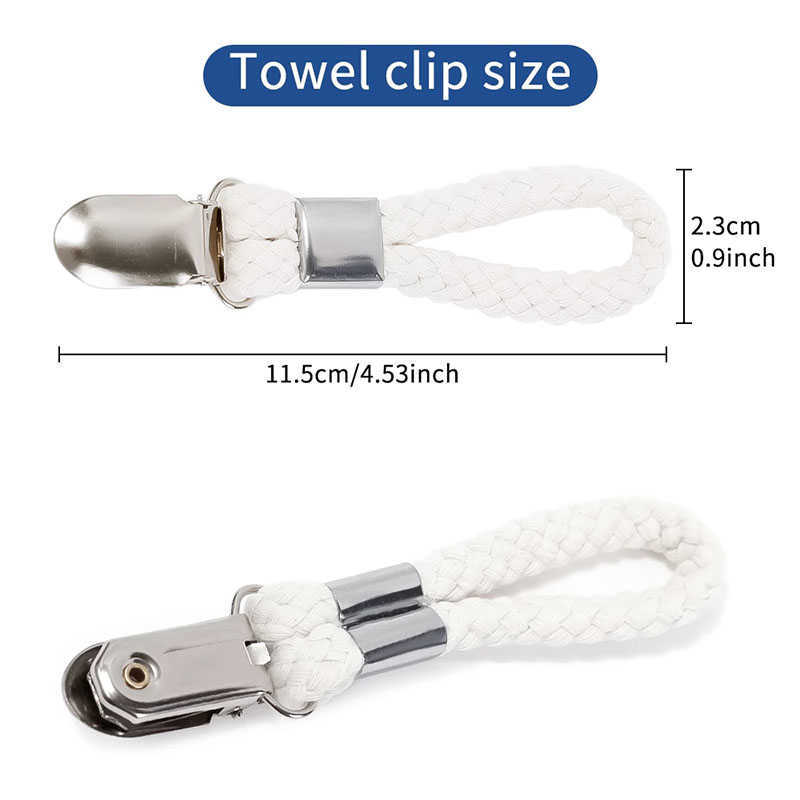 Bathroom Towel Clips Braided Multipurpose Cotton Loop Metal Clamp Kitchen Storage Clips Home Socks Clothes Hanger Tools