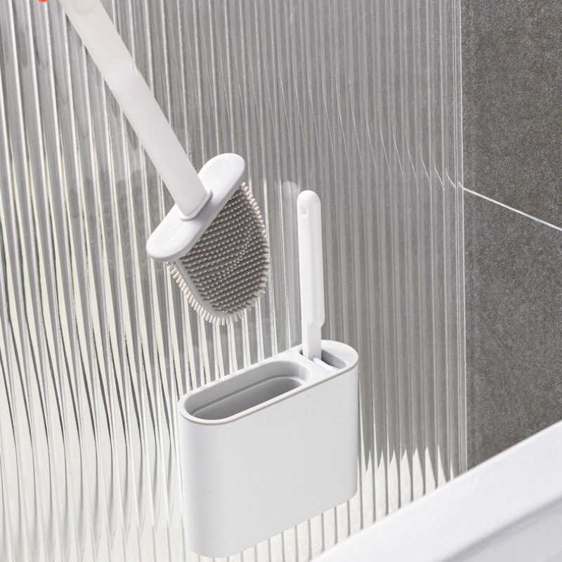 Spazzola la spazzola da toilette muro appeso con supporto drenaggio silicone TPR Nylon ole testa gli strumenti la pulizia del pavimento Accessori il bagno
