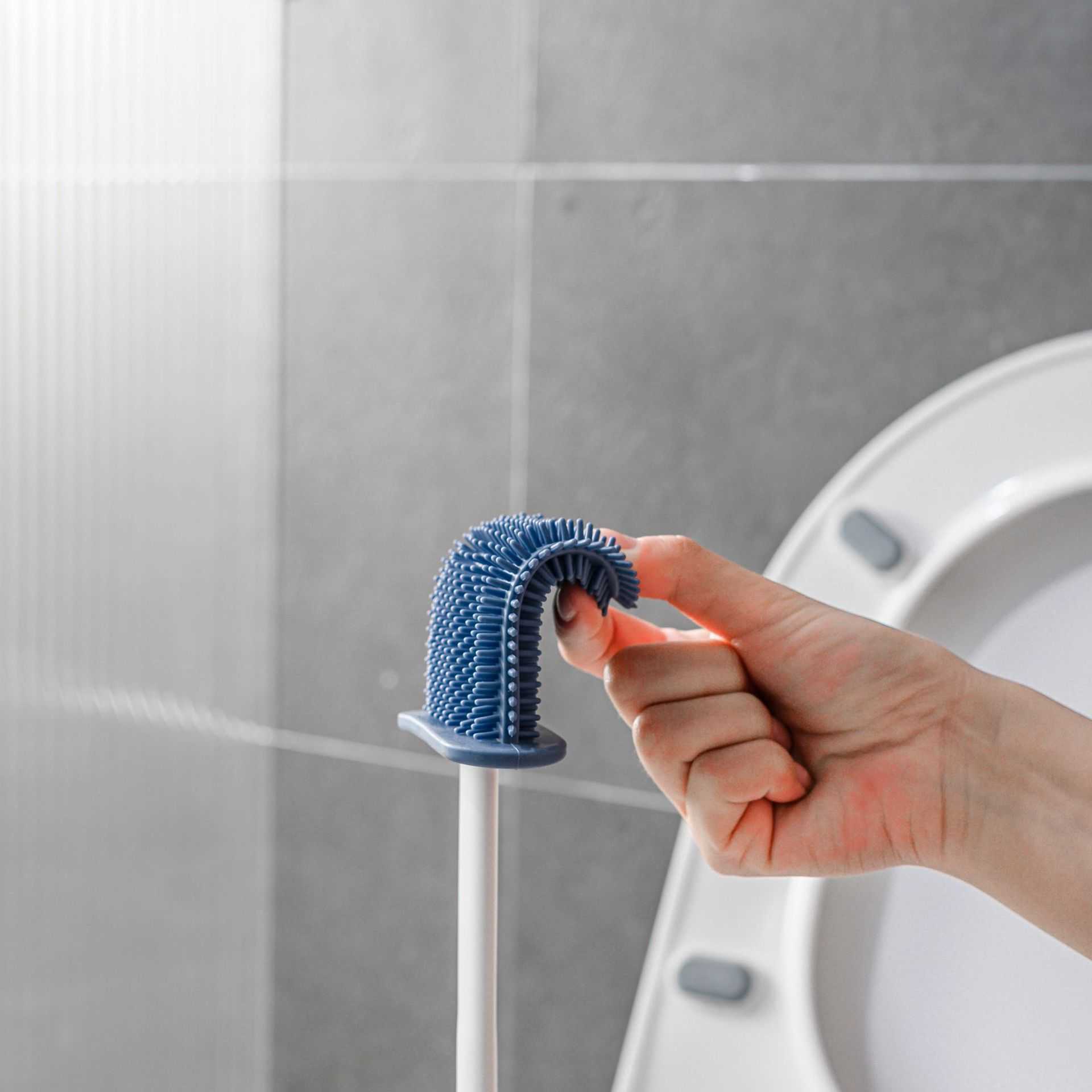 Spazzola la spazzola da toilette muro appeso con supporto drenaggio silicone TPR Nylon ole testa gli strumenti la pulizia del pavimento Accessori il bagno