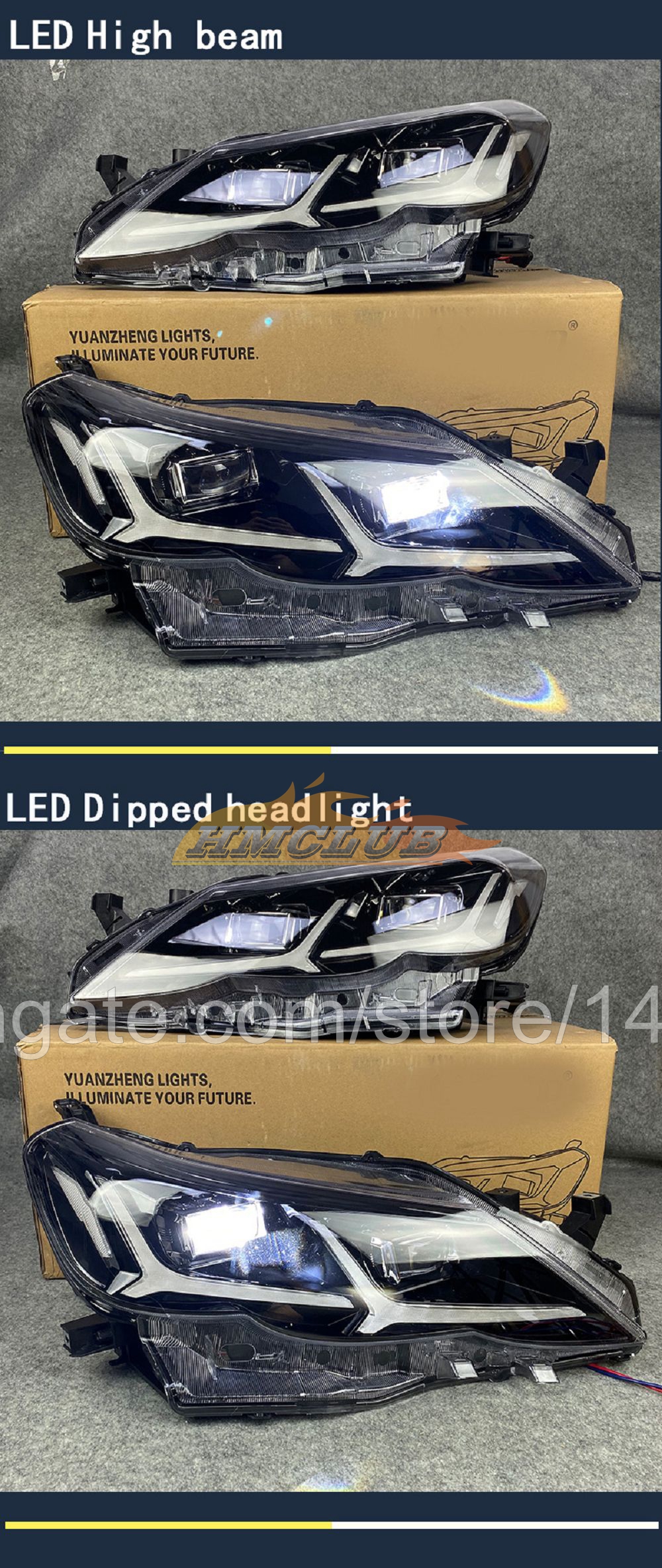 Faro anteriore auto di fabbrica Toyota Reiz Mark X 10-13 2010 2011 2012 2013 10 11 12 13 Lampada frontale a LED completa con indicatori di direzione gialli con fari anteriori Plug and Play