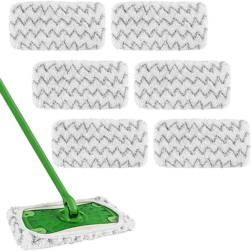 Nytt förtjockat elastiskt band Flat Mop Cloth Coral Fleece/Microfiber/Chenille Ersättning Rotary Mop Cleaning Pad For Badrum