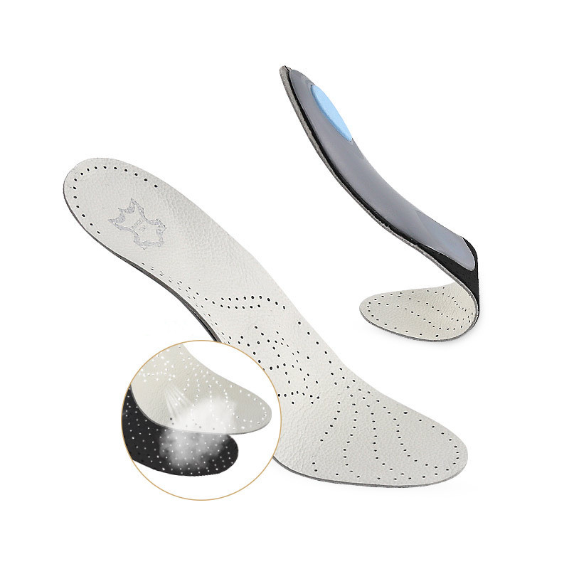 Orthopedic Insoles For Shoes Sole flat foot Arch Support O-x Leg Corrector Orthotic Insole Gel Cushion Shoe Pad Cowhide Leather