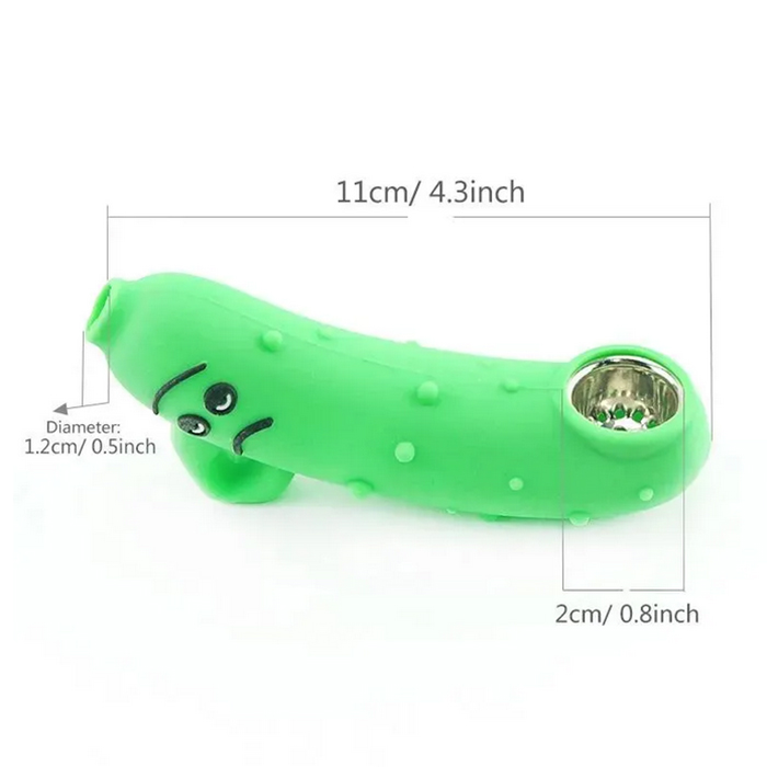 Accessoires de fumer mignons de banane de pipe de silicone de catégorie comestible avec le bol en métal 4.3inch pour fumer le tabac d'herbe sèche