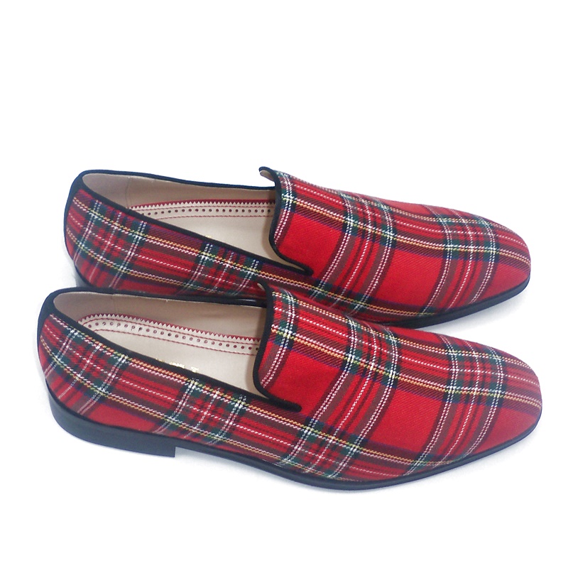 Nieuwe Mode Schotse Stof Plaid Loafers Mannen Casual Schoenen Hoge Kwaliteit Zomer Schoenen Heren Flats Party En Banket Schoenen