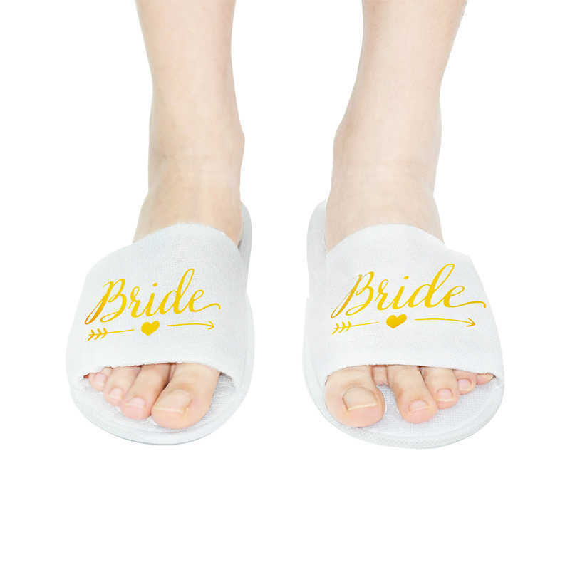 New Bride to be Bridesmaid Disposable Soft Slippers Bridal Shower Bachelorette Hen Party Decoration Supplies Wedding Gift