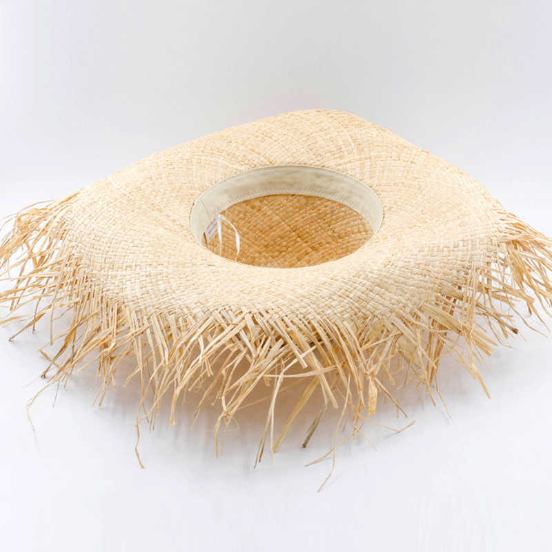 Chapeaux à large bord New Natural Lafite Hommes Femmes Chapeaux de soleil à larges bords Floppy Pliant UV Chapeau de paille Vacances Mariage Mode Crème Solaire Plage ChapeauSun block HKD230625